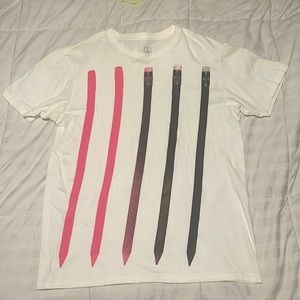 V Beta Unit Pencil gradient large white t-shirt